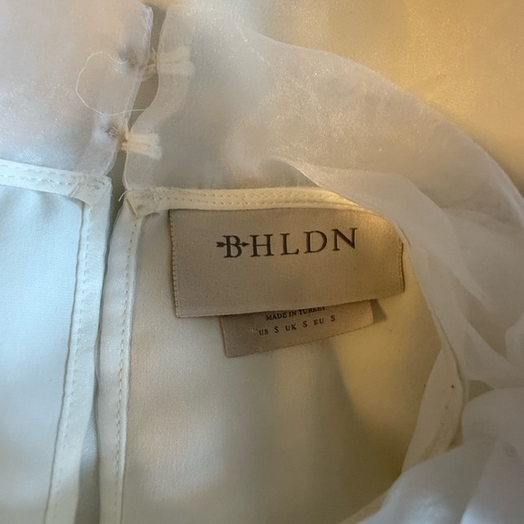 BHLDN Sophia High-Neck Bow-Tie Organza Mini Dress - Picture 7 of 10